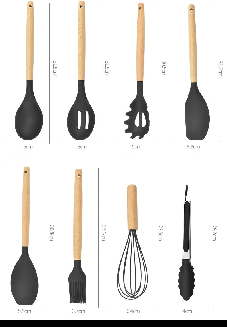 MonoCook™12-Piece Silicone Kitchen Utensils Set