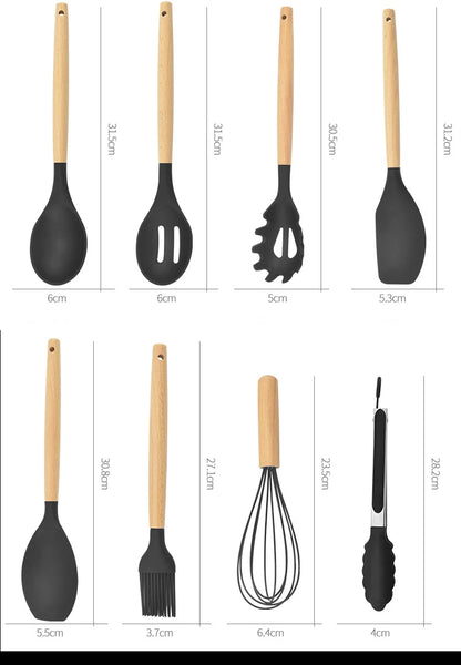 MonoCook™12-Piece Silicone Kitchen Utensils Set