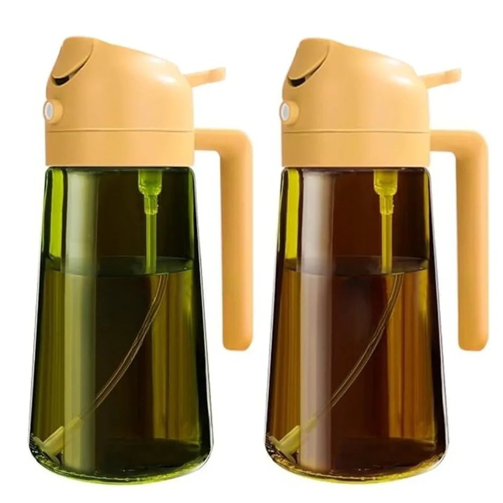 MonoCook™2-in-1 Oil Sprayer Bottle – 16oz Glass Olive Oil Dispenser for Cooking, Salad & Grill