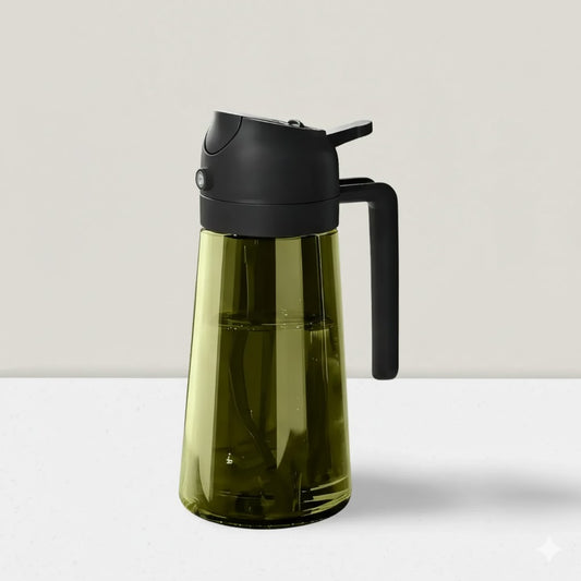 MonoCook™2-in-1 Oil Sprayer Bottle – 16oz Glass Olive Oil Dispenser for Cooking, Salad & Grill